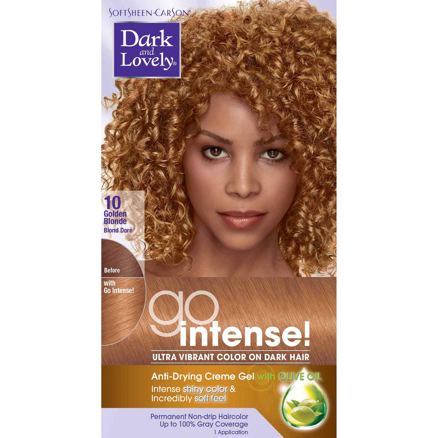 SoftSheen-Carson Dark and Lovely Go Intense Ultra Vibrant Color on Dark Hair, Golden Blonde 10 (Packaging May Vary) Beauty & Personal Care SoftSheen