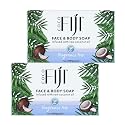 Coco Fiji Soap Bar for Face and Body Infused With Organic Coconut Oil, Fragrance Free, Essential Oil, Natural Soap for Moisturizing & Pore Purifying Beauty & Personal Care Organic Fiji