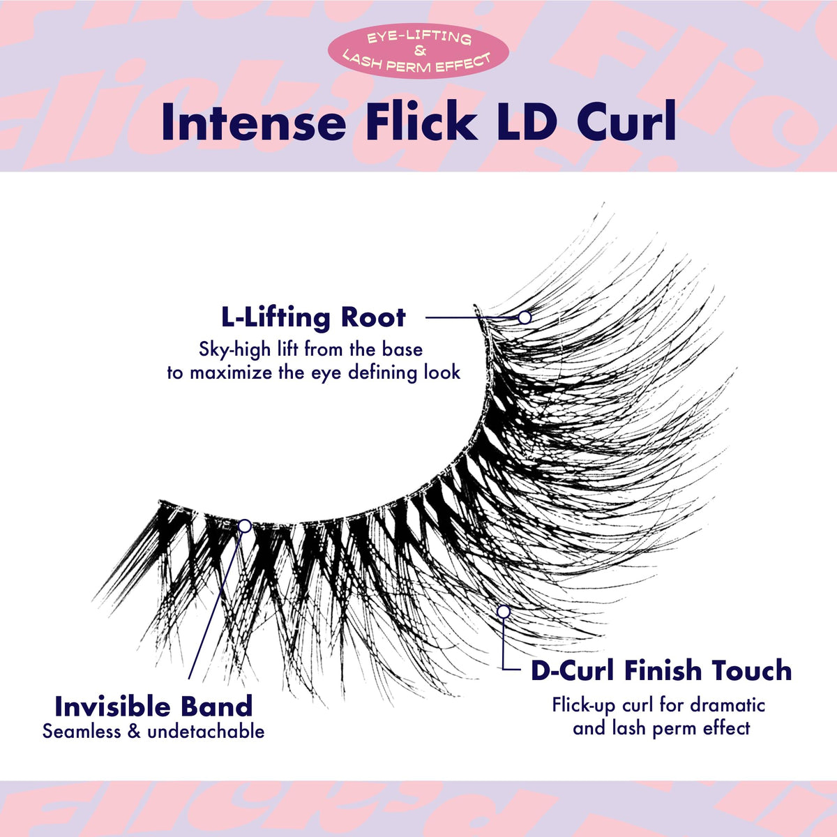 i-ENVY False Lashes Flick'd D-Curl Strip Lashes Volume Bouncy Natural Clear Band Cat Eye Dramatic Trendy Extensions Reusable Eye Lashes (03) Beauty & Personal Care i•ENVY