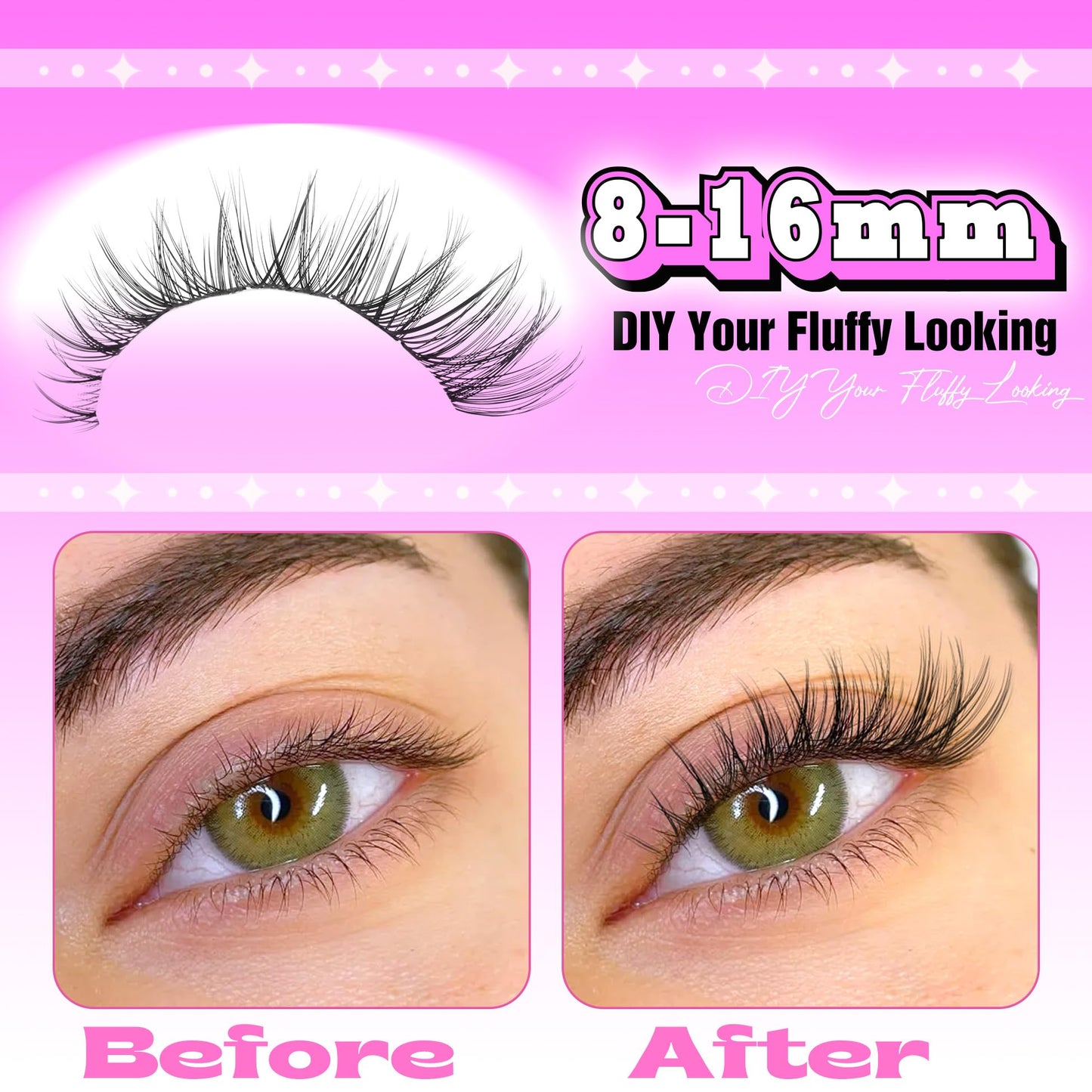 ALICE Natural Cluster Eyelash Extensions Lash Clusters DIY Lash Extensions Wispy Eyelash Clusters Individual Lashes 154pcs Beauty and Personal Care ALICE