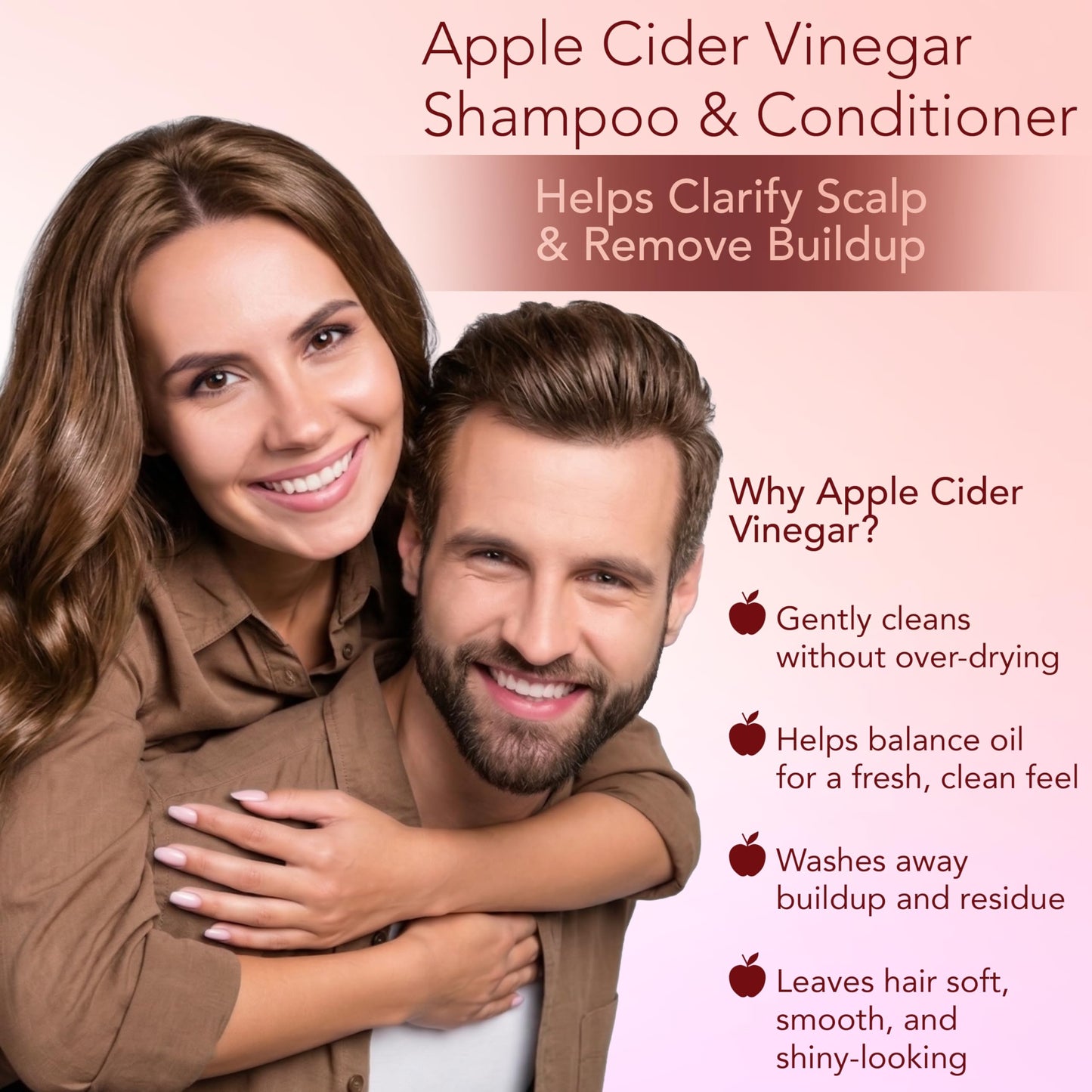PURA D'OR Apple Cider Vinegar Thin2Thick Set Shampoo Conditioner for Regrowth, Hair Loss, Clarifying, Detox (2 x 16oz) Biotin, Keratin, Caffeine Beauty & Personal Care PURA D'OR