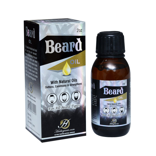 HERBOGANIC Beard Oil for Men - Softens, Moisturizes, Conditions & Strengthens Beard - Natural Beard Oil with Almond & Jojoba Oil - Beard Oil that Beauty and Personal Care HERBOGANIC