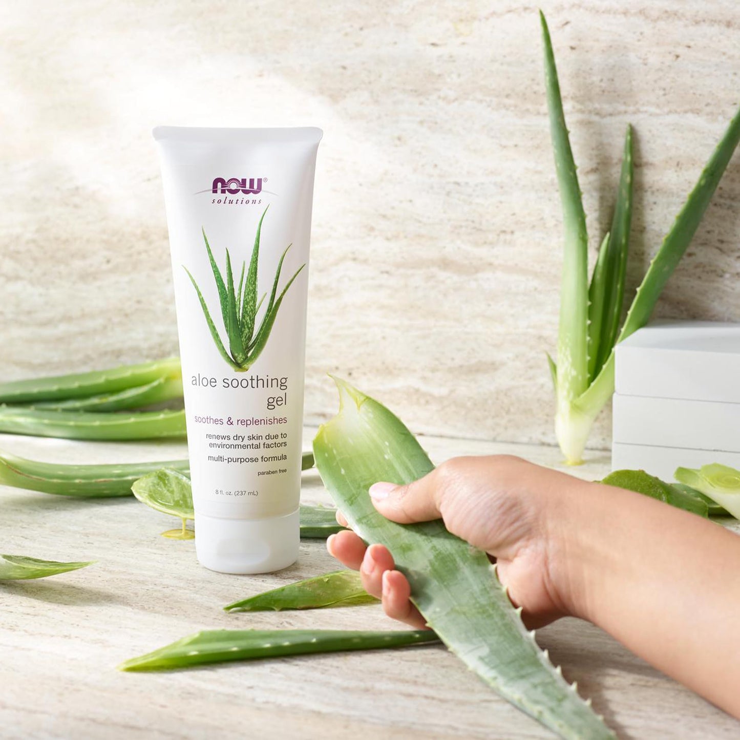 NOW Solutions, Aloe Soothing Gel, Soothing and Replenishing After Sun, Multi-Purpose Formula, 8-Ounce Beauty & Personal Care NOW Foods