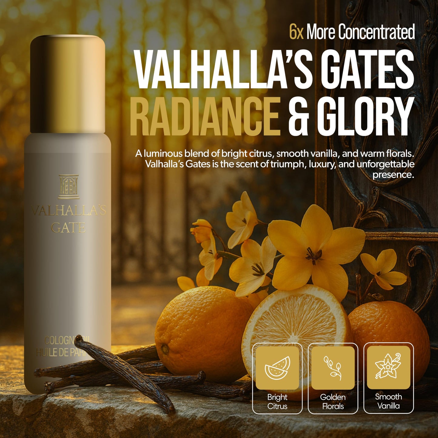 Concentrated Cologne for Men by Beard Struggle - 6x More Longer Than Traditional Colognes - Gold Collection - Valhalla's Gates - Mens Cologne, 15 mL Beauty & Personal Care The Beard Struggle