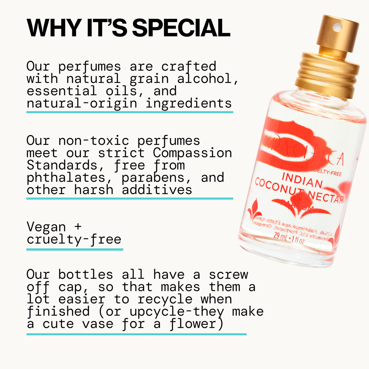 Pacifica Indian Coconut Nectar Perfume Spray - Tropical Vanilla & Coconut Fragrance, Layerable Beachy Perfume for Women, Clean, Non-Toxic, Vegan Beauty & Personal Care Pacifica
