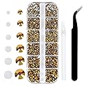 4240Pcs Gold Flatback Rhinestones 6 Sizes Crystal Diamonds for Nail Art Crafts Clothes Shoes with Tweezers and Picking Pen Beauty & Personal Care MEIBITE