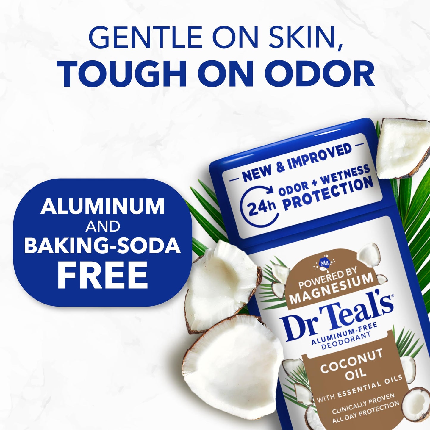 Dr Teal's Aluminum-Free Deodorant, Coconut Oil with Essential Oils, 2.5 oz (Pack of 3) Beauty and Personal Care Dr Teal's