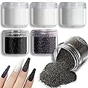 Allstarry 6 Colors Nail Glitter Powder Holographic White Black Nail Shining Sugar Effect Glitter Colorful Cosmetic Festival Powder DIY Nail Art Beauty & Personal Care Allstarry