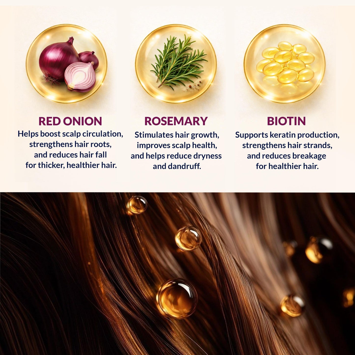 Onion Rosemary Biotin Hair Care Set - Sulfate Free Shampoo, Conditioner & Scalp Serum - Helps Strengthen Hair, Reduce Breakage & Support Fuller Beauty & Personal Care PureNaturis