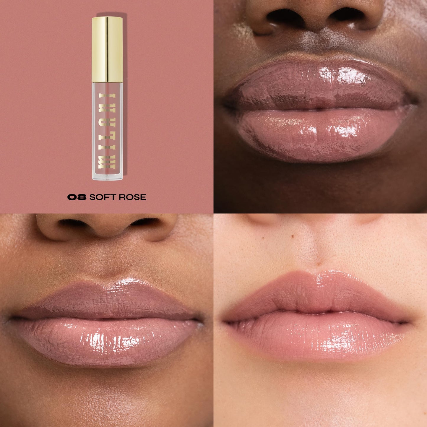 Milani Lip Gloss, Keep It Full Nourishing Lip Plumper with Hyaluronic Acid & Peptides for Soft, Fuller-Looking Lips (0.13 Fl. Oz.) Soft Rose Beauty and Personal Care Milani