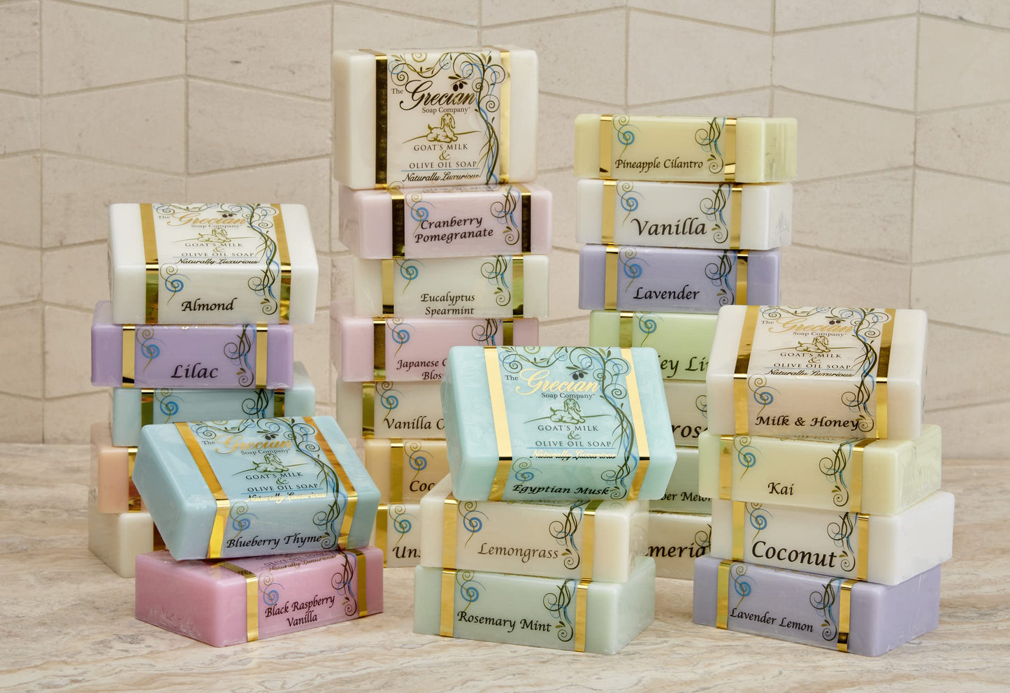 Grecian Goats Milk & Olive Oil Soap Bar 3-pack Island Citrus Scent: Handmade, All-Natural, Soap for Dry & Sensitive Skin, Anti-Aging, pH-Balanced Beauty & Personal Care The Grecian Soap Company