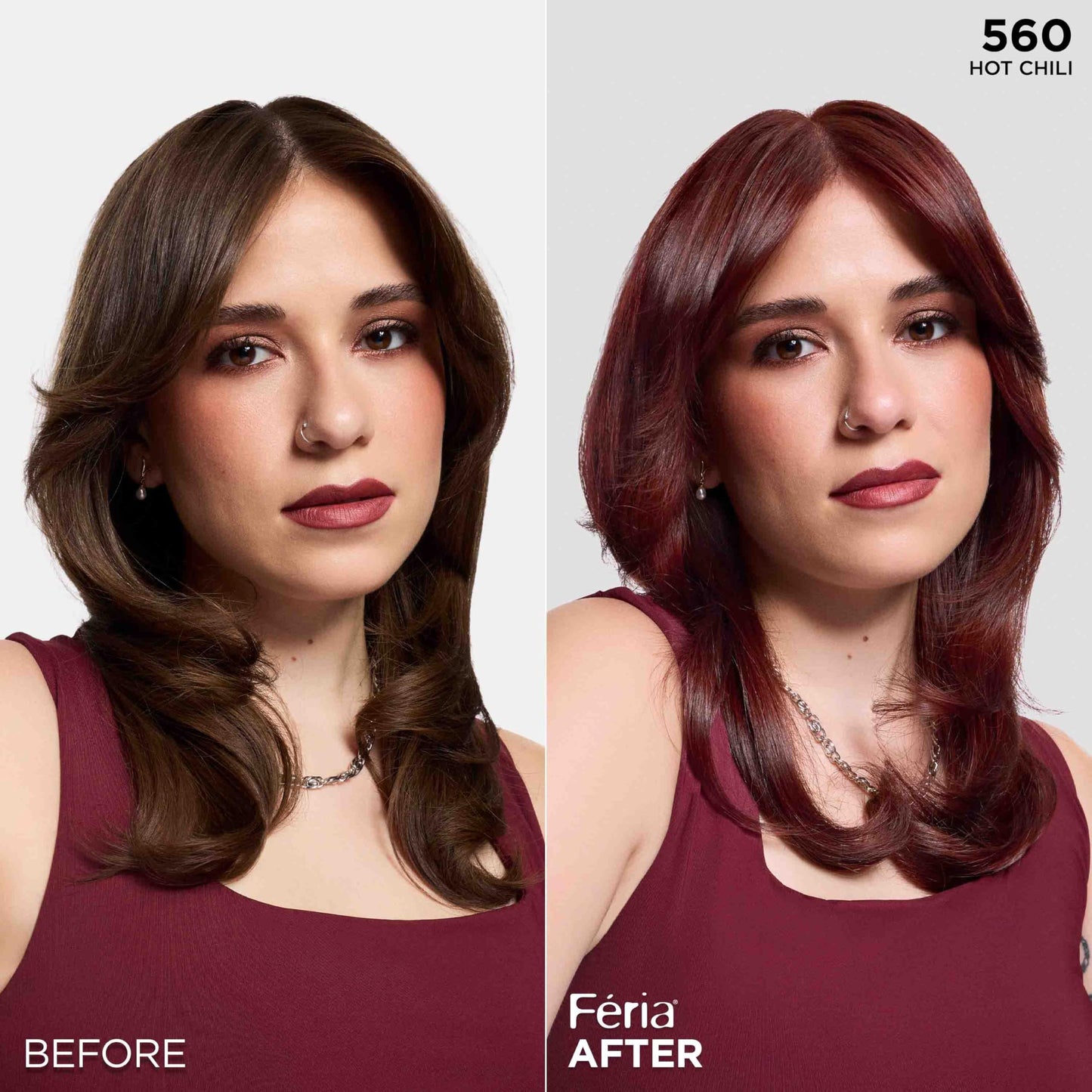 L'Oreal Paris Feria Multi-Faceted Shimmering Permanent Hair Color, High Intensity Hair Dye for 3X Highlights, 560 Hot Chili, 1 Kit Beauty & Personal Care L'Oreal Paris