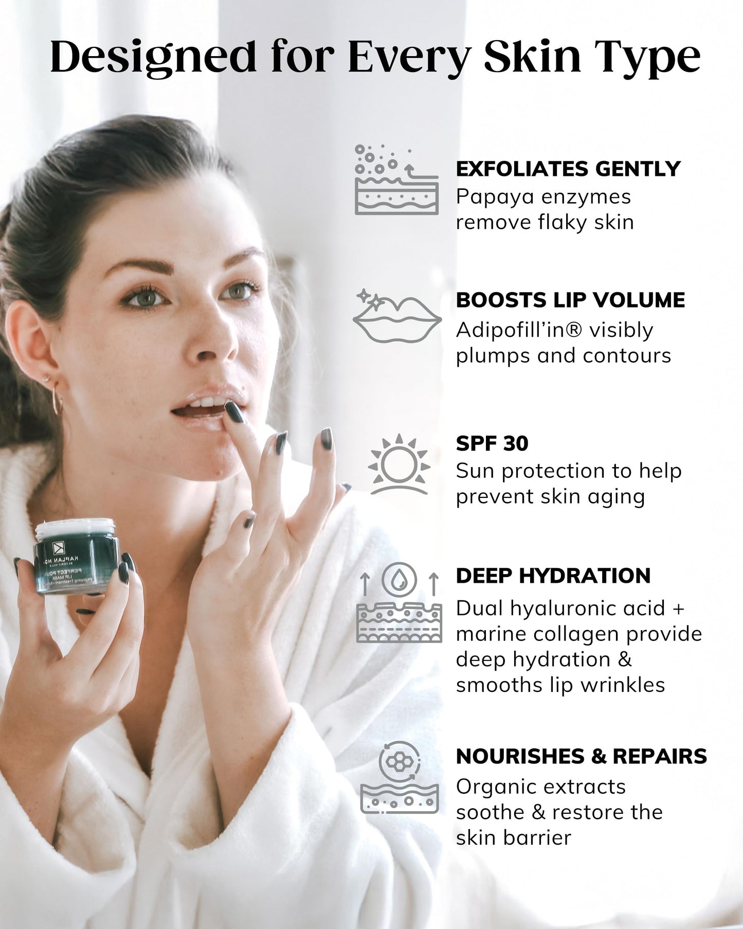 KAPLAN MD Perfect Pout Duo Lip Mask (0.5 oz.) & Lip Balm 0.17 oz. - Complete Anti-Aging Skin Care for Lips Beauty & Personal Care KAPLAN MD