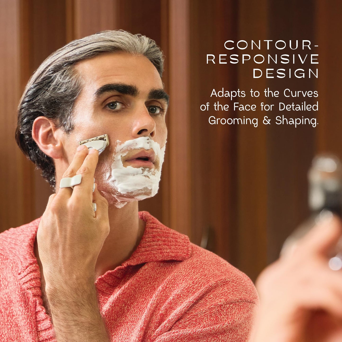 SKAURA Face Shaving Replacement Cartridges - 3 5-Blade Precision Razor Refills with Back Trimmer, Patented Design, Sensitive Skin Compatible, Easy Beauty and Personal Care SKAURA