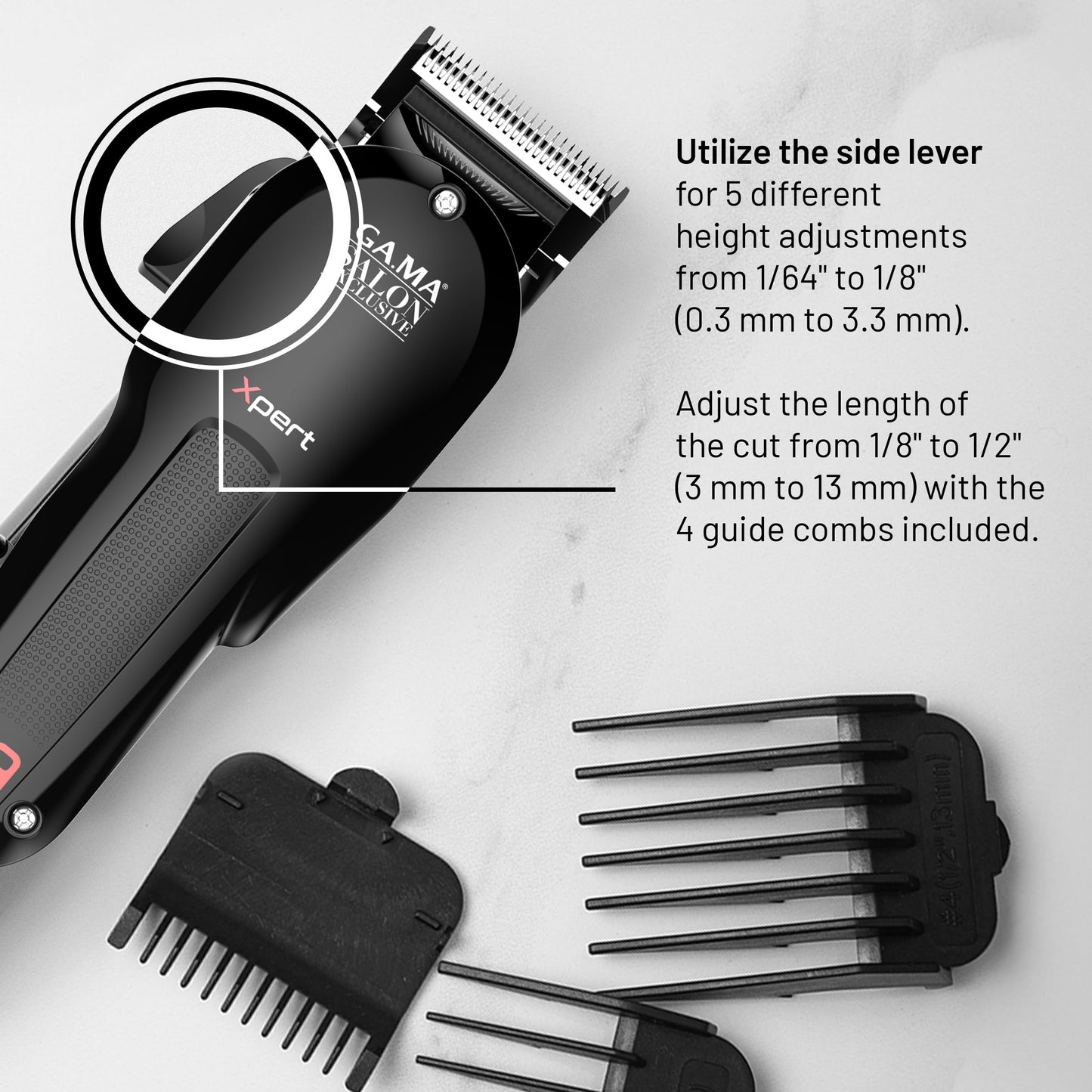 GA.MA Magnetic Clipper Pro 9 Xpert, High-Performance Motor, DLC F-Wedge Blade, Adjustable Taper Lever, 4 Combs Beauty and Personal Care GA.MA ITALY PROFESSIONAL