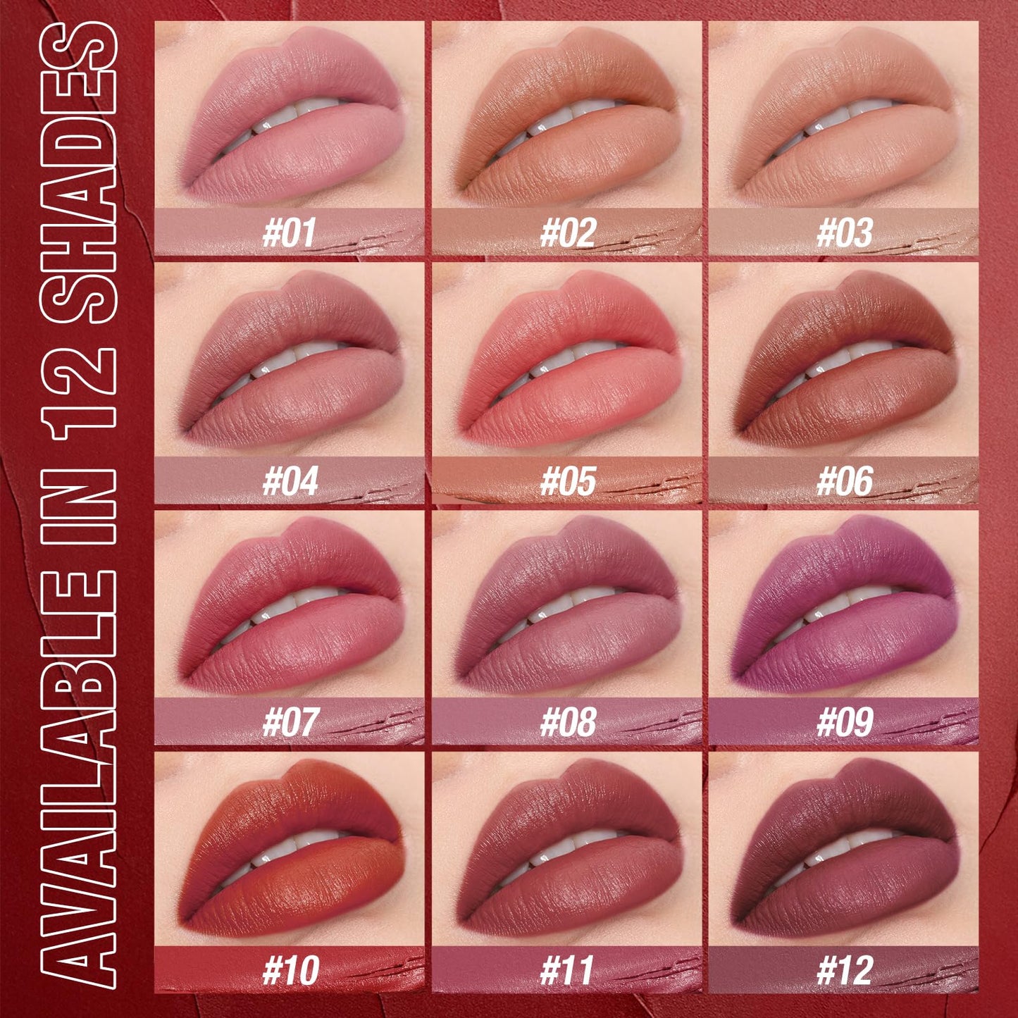 3Pcs Velvet Matte Lipstick Set, Nude to Dark Shades, Long-Lasting,Color789 Beauty and Personal Care Jolilab
