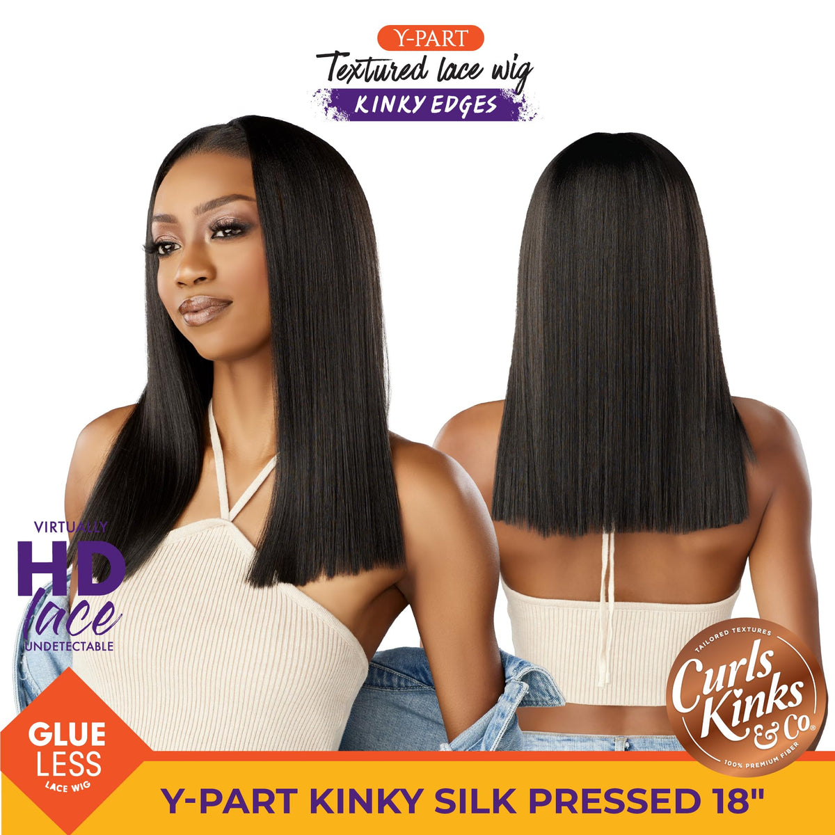 Sensationnel CKCO Kinkyedges Wig-Kinky Silk Pressed 18 Inch, F1B/30