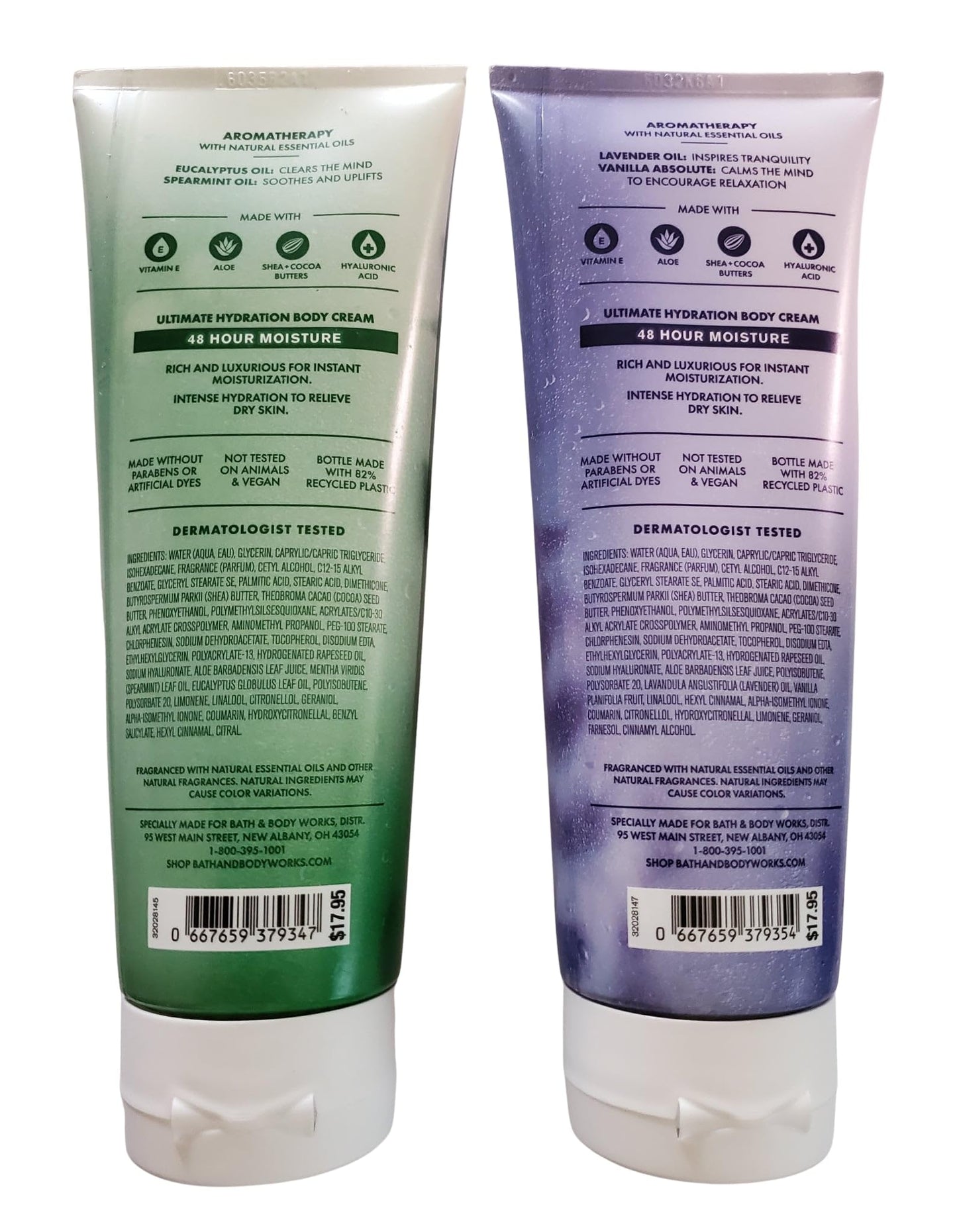 Bath & Body Works Aromatherapy Eucalyptus Spearmint and Lavender Vanilla Ultimate Hydration Body Cream 8 Ounces Pack of 2 Beauty & Personal Care Bath & Body Works