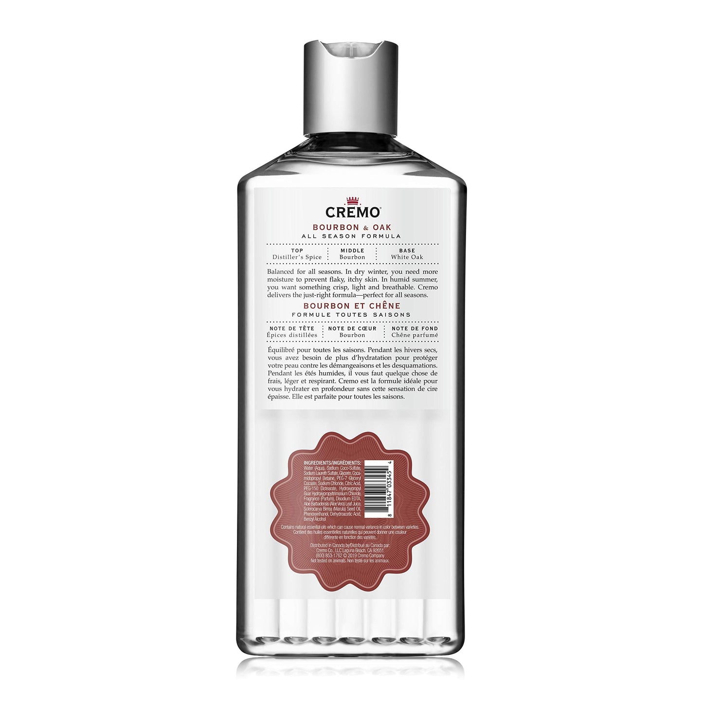 Cremo Rich-Lathering Bourbon & Oak Body Wash, A Sophisticated Blend of Distillers Spice, Fine Bourbon and White Oak, 16 Fl Oz Beauty & Personal Care Cremo