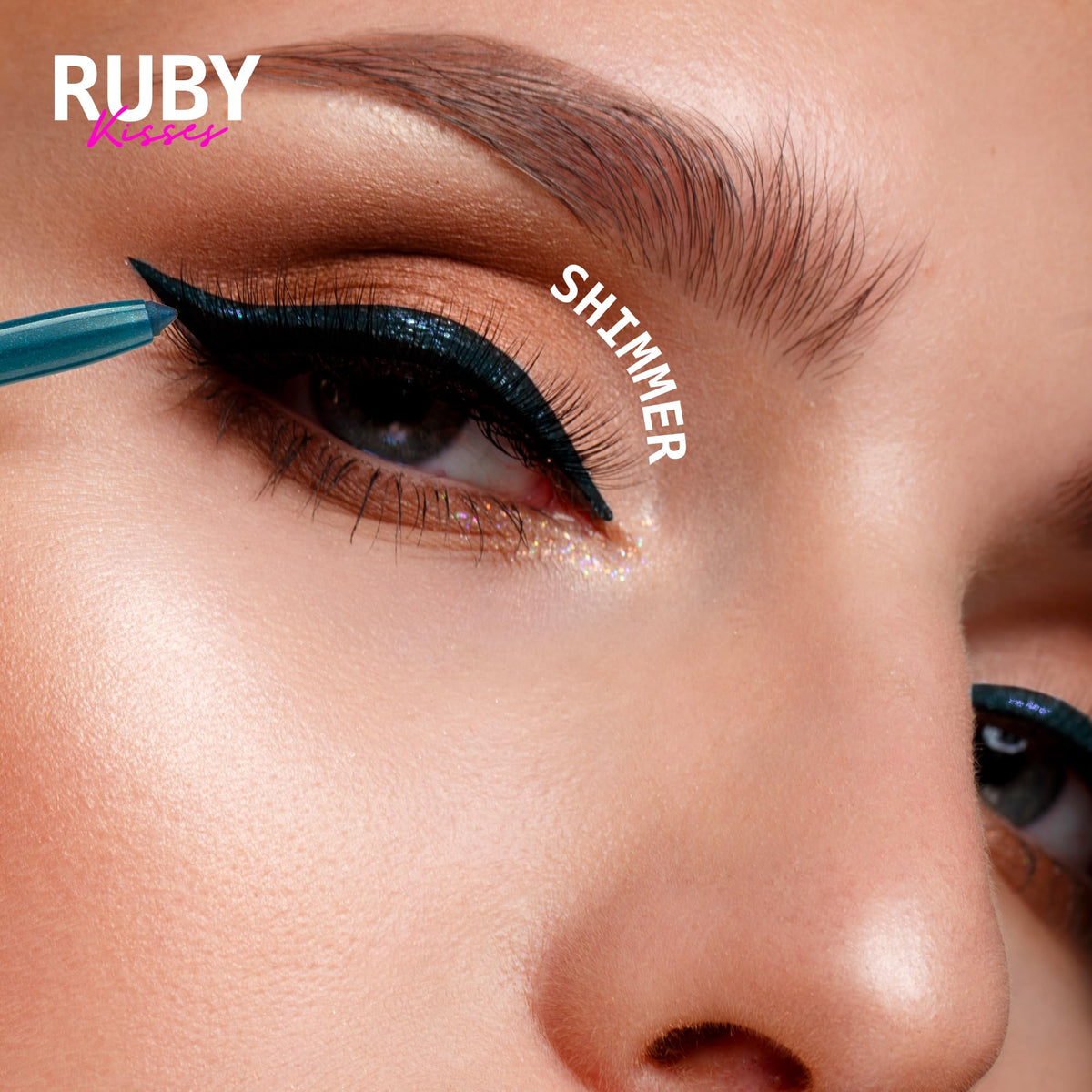 Ruby Kisses Pencil Eyeliner, Retractable Eyeliner, Waterproof, Smudge-Proof Eye Makeup, High Pigmented, 24H Long Lasting Eyepencil (Rich Teal Blue) Beauty & Personal Care Ruby Kisses