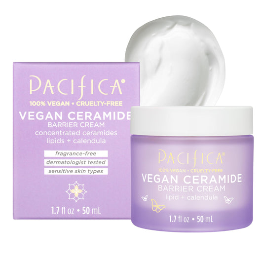 Pacifica Face Cream - Vegan Ceramide Barrier Cream w/Niacinamide & Shea Butter - Hydrating Daily Face Moisturizer Fragrance Free for Sensitive Skin Beauty & Personal Care Pacifica