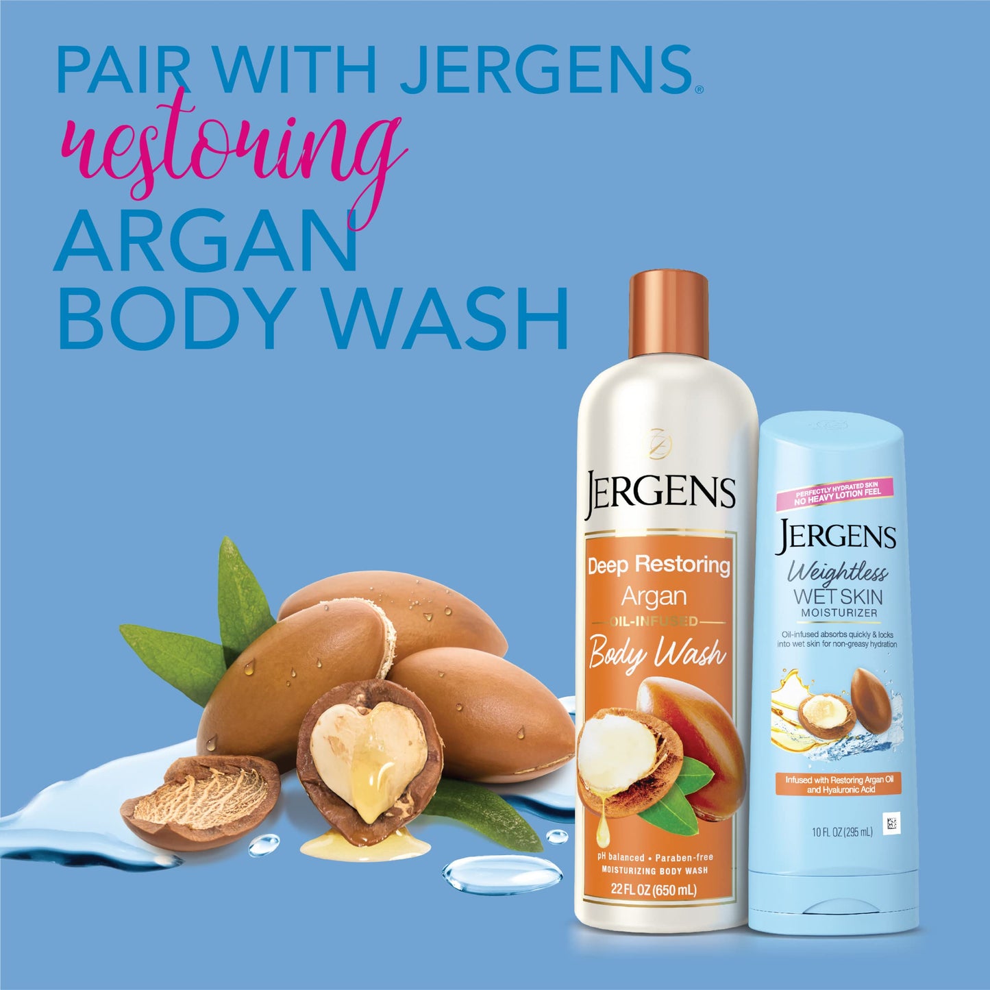Jergens Wet Skin Body Moisturizer with Restoring Argan Oil, 10 Ounces Beauty & Personal Care Jergens