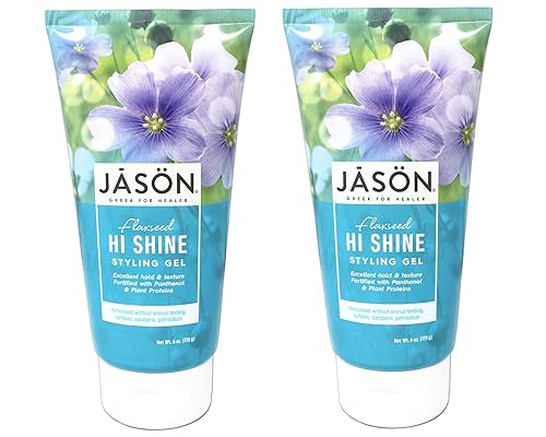 JASON Flaxseed Hi-Shine Styling Gel, 6 Ounce Tubes (Pack of 2) Beauty & Personal Care JASON