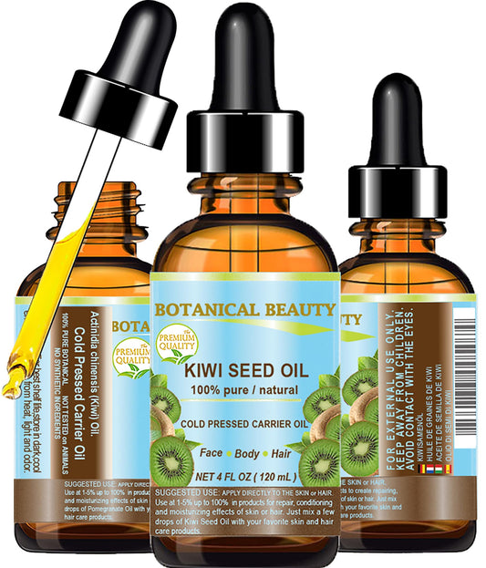 Botanical Beauty KIWI SEED OIL. 100% Pure Natural Undiluted Virgin Cold Pressed Carrier Oil for Face, Skin, Body, Hair, Nail Care (4 Fl Oz) Beauty & Personal Care Botanical Beauty
