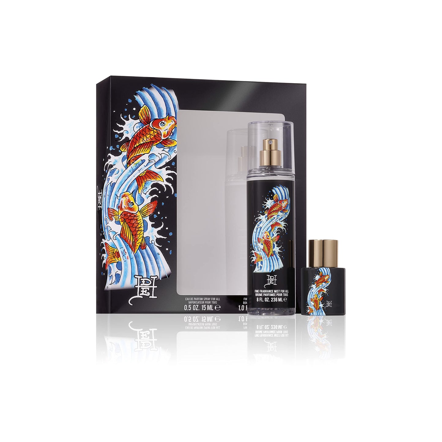 Ed Hardy Koi Wave Eau de Parfum Spray 2 Piece Gift Set, Unisex Fragrance for Men and Women Beauty & Personal Care ED HARDY