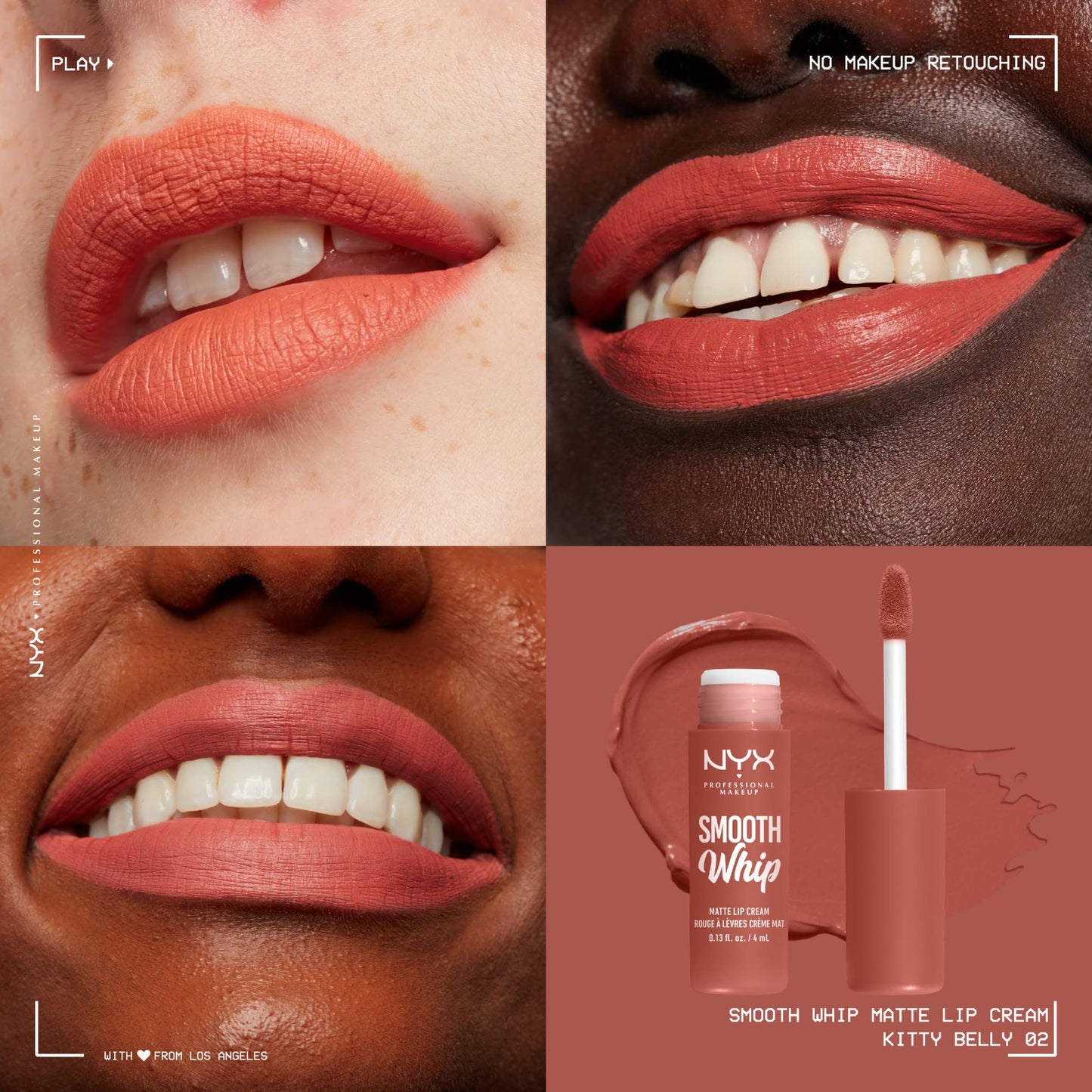 NYX PROFESSIONAL MAKEUP Smooth Whip Matte Lip Cream, Long Lasting, Moisturizing, Vegan Liquid Lipstick - Kitty Belly (Peach Nude) Beauty & Personal Care NYX PROFESSIONAL MAKEUP