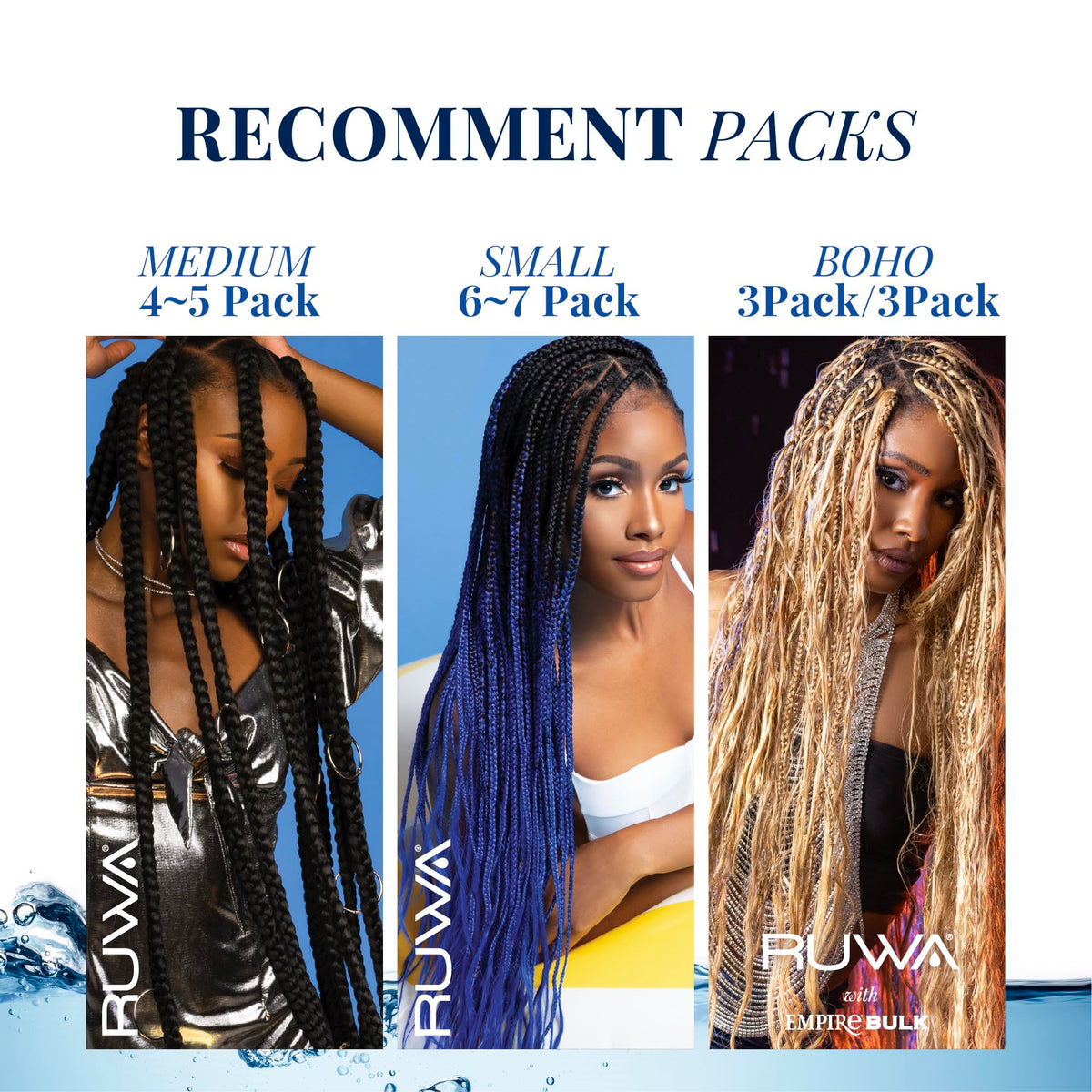 Sensationnel Ruwa Prestretched Braiding Hair-3X 48 Inch,5 pack 613 BLONDE