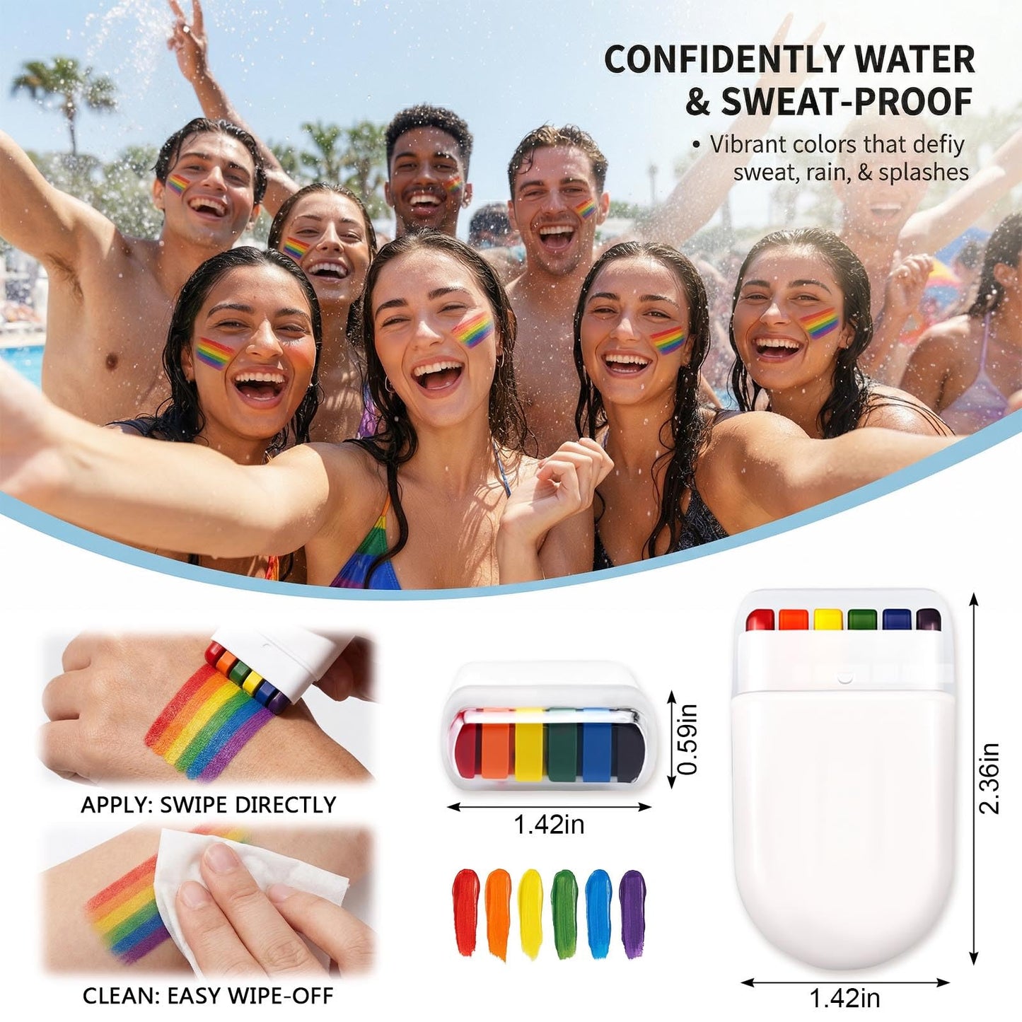 Pride Rainbow Face Paint Crayons Face Paint for Face and Body Paint Gay Pride Day Celebrations Party Any Parade Pride Day Celebrations Party Beauty & Personal Care LANGFON