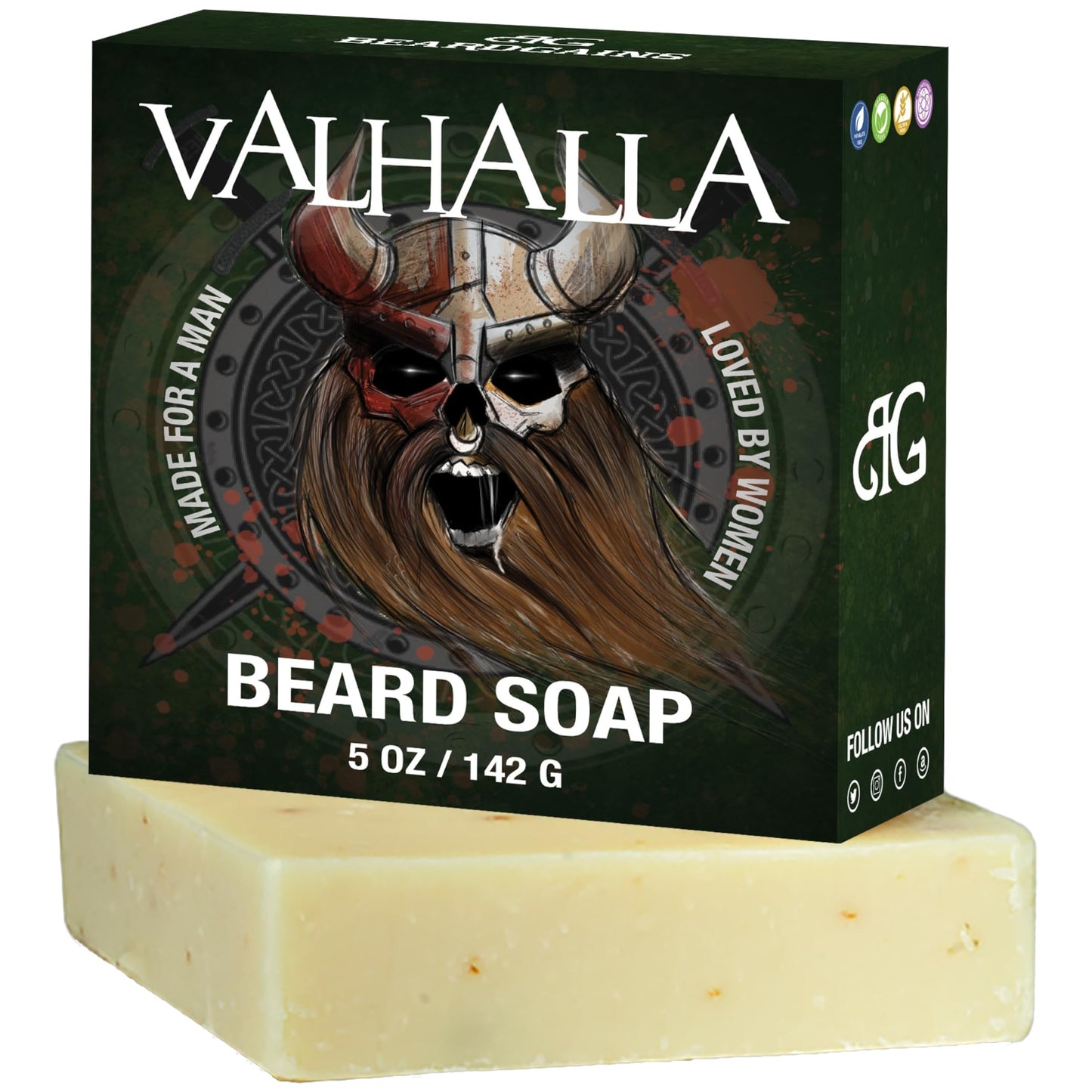 Beard Gains Valhalla Organic Goat Milk Beard Soap/Conditioner - Eliminate Itch & Dandruff and Promote Beard Growth & Improved Skin Beauty and Personal Care Beard Gains