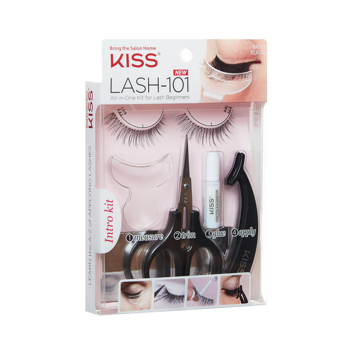 KISS Lash 11 False Eyelashes, 'Effortless', 12 mm, Includes 1 Pair Of Eyelash, Measuring Tool, Scissors, Lash Adhesive, Applicator, Mirror, Contact Beauty & Personal Care KISS