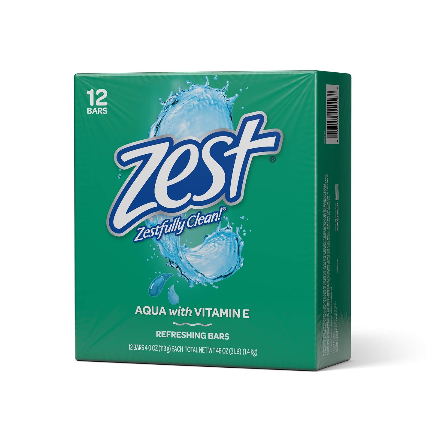 Zest Bar Bath Soap - Aqua (4 Ounce, 12 Bars) Beauty & Personal Care Zest