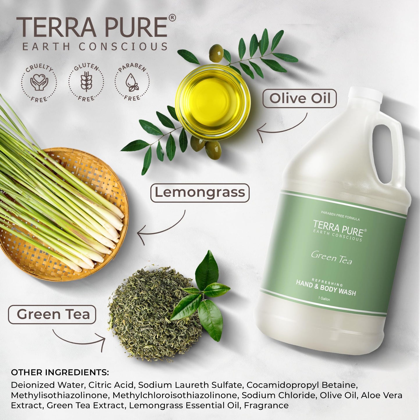 Terra Pure Hotel Hand & Body Wash Soap | Four Gallons | Designed to Refill Soap Dispensers (Set of 4) Beauty & Personal Care Terra Pure