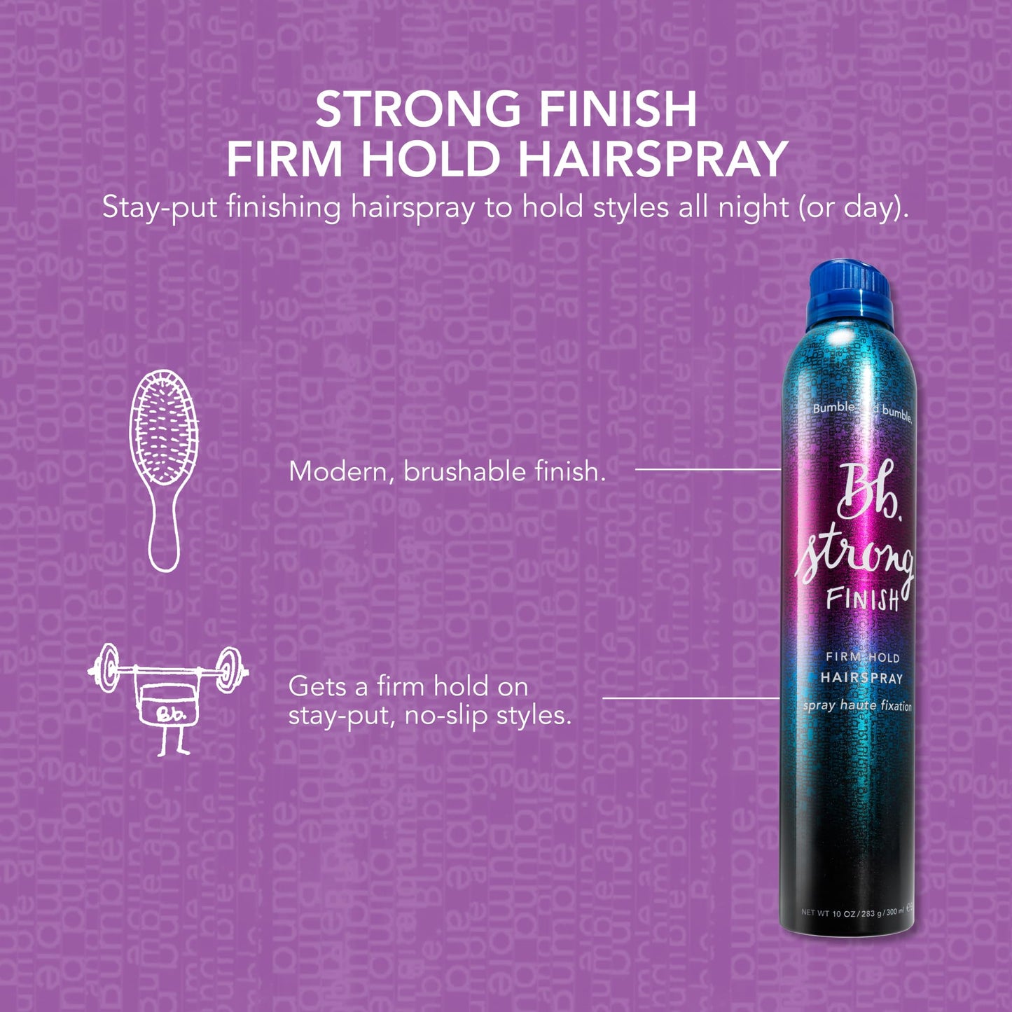 Bumble and bumble. Strong Finish Firm Hold Hairspray | Firm Hold + Brushable Finish | Curly, Wavy, Straight, 10 Ounce Beauty & Personal Care Bumble and bumble.
