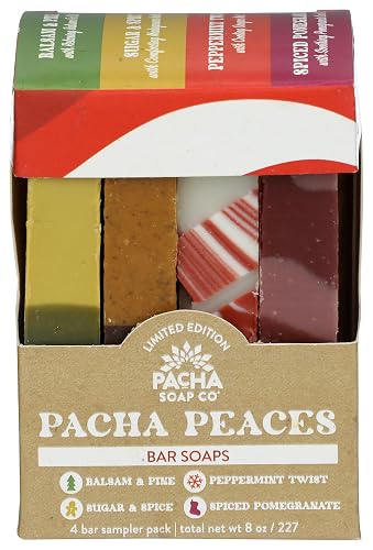 Pacha Soap Pacha Peaces Seasonal Scents Bar Soap 4ct, 8 OZ Beauty & Personal Care Pacha Soap Co