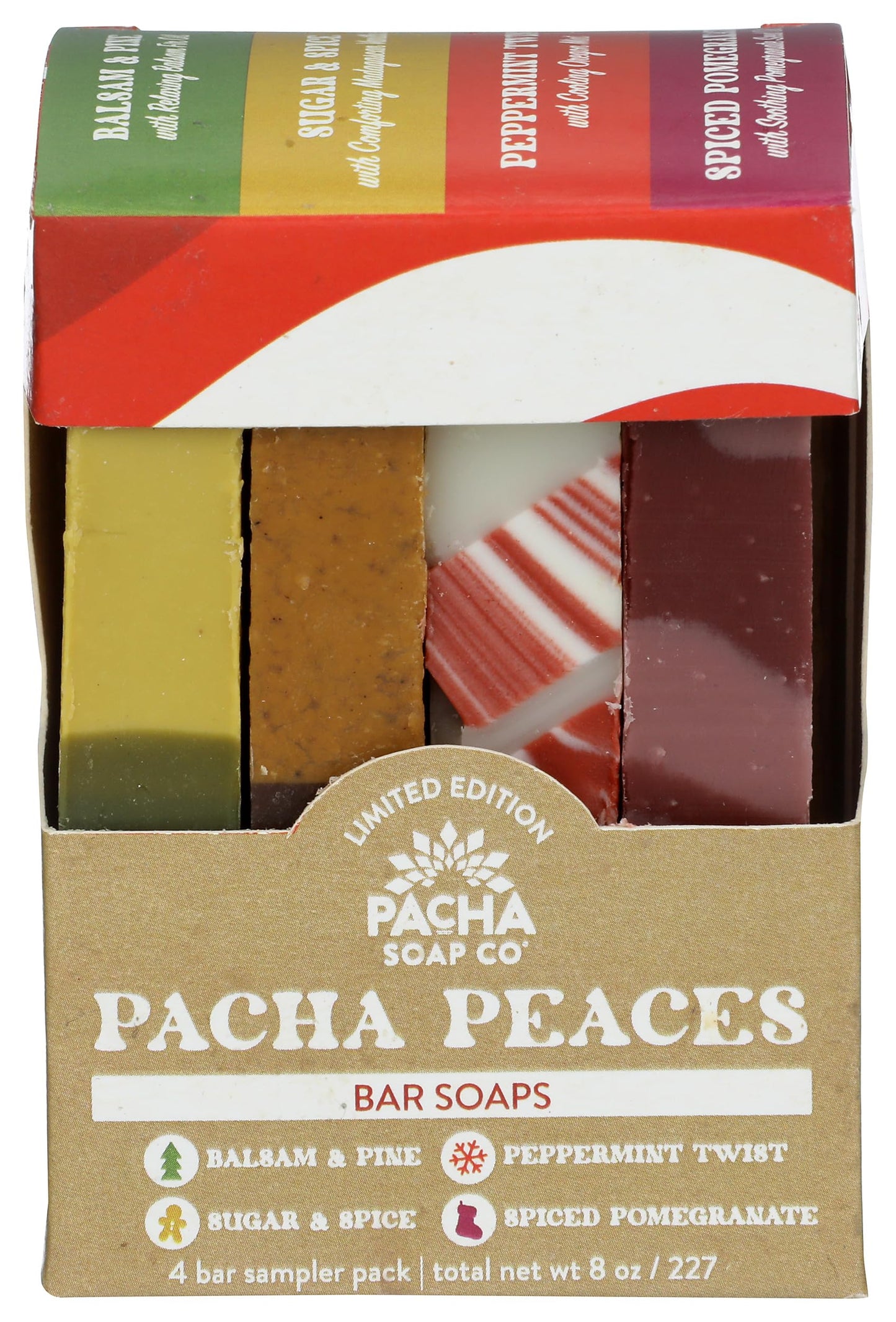Pacha Soap Pacha Peaces Seasonal Scents Bar Soap 4ct, 8 OZ Beauty & Personal Care Pacha Soap Co