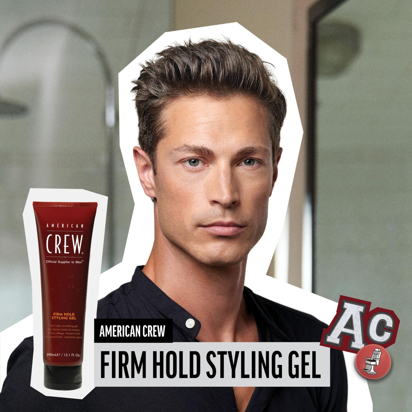 American Crew Men's Hair Styling Gel, Firm Hold, Non-Flaking, Gift for Him, 33.8 fl oz Beauty & Personal Care AMERICAN CREW