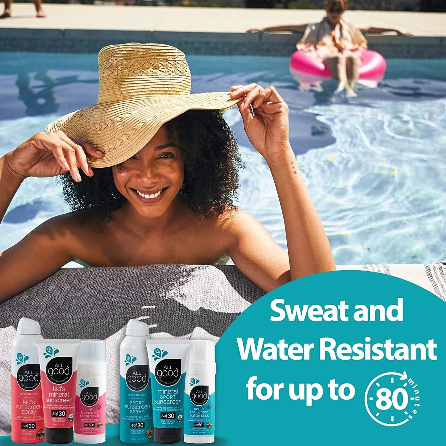 All Good Sunscreen - Sport Mineral Sunscreen Lotion, Reef Friendly, SPF 30+ for Face & Body, Water & Sweat Resistant (3 oz) Beauty & Personal Care All Good Makes Everything Better