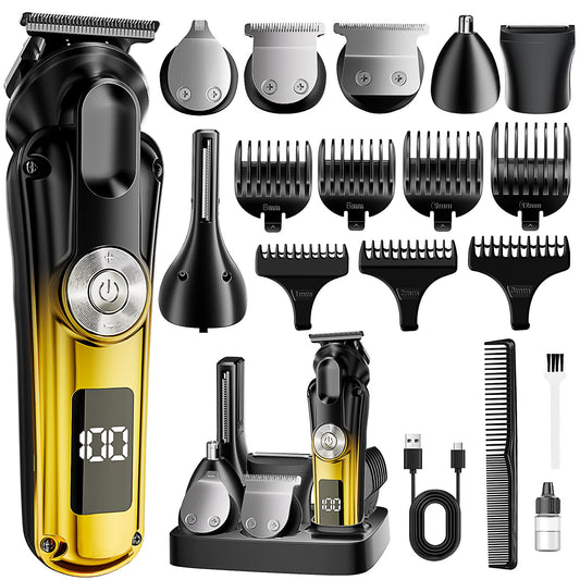 6-in-1 Hair Clipper Beard Trimmer for Men, IPX6 Waterproof Electric Shaver Razor&Cordless Hair Clipper Grooming Kit Hair Trimmer for Nose, Body, Face Beauty and Personal Care Gzbdz