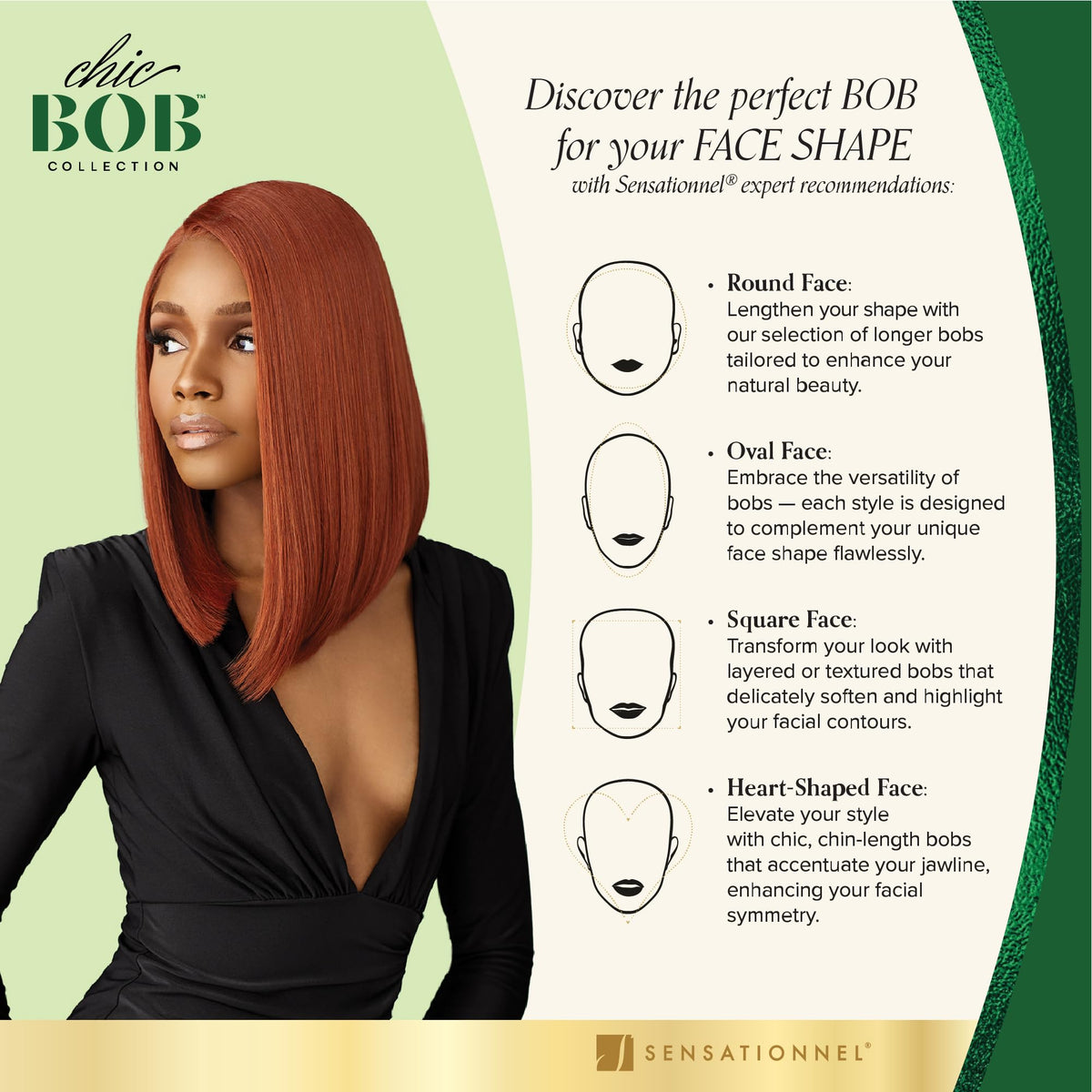 Sensationnel Chicbob Lace Frontwig-Lob Unit 1, CHOCOLATECOPPER
