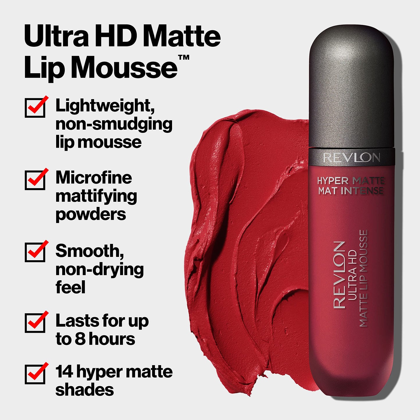 Revlon Ultra HD Lip Mousse Hyper Matte, Longwearing Creamy Liquid Lipstick in Blue, Blue Oasis (835), 0.2 oz Beauty & Personal Care REVLON
