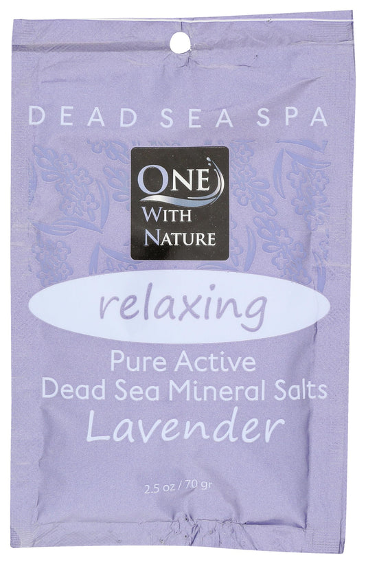 One With Nature Relaxing Lavender Dead Sea Bath Salt Packet, 2.5 OZ Beauty and Personal Care One With Nature