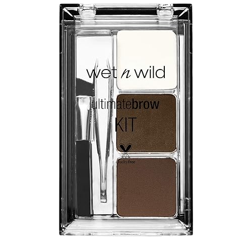 wet n wild Ultimate Eyebrow Makeup Kit, Long-Lasting Matte Brow Powder, Tweezers, Wax & Brush, Built-In Mirror, Purse-Friendly Compact - Dark Brown Beauty & Personal Care wet n wild