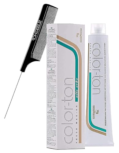 Tocco Magico Color-Ton Alle Erbe Permanent Hair Color Cream (w/Sleek Steel Pin Rat Tail Comb) Haircolor Dye Creme (8RS/8.64 Light Titian) Beauty & Personal Care Tocco Magico