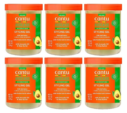 Cantu Avocado Hydrating Styling Gel 18.5 Ounce Jar (Pack of 6) Beauty & Personal Care Cantu