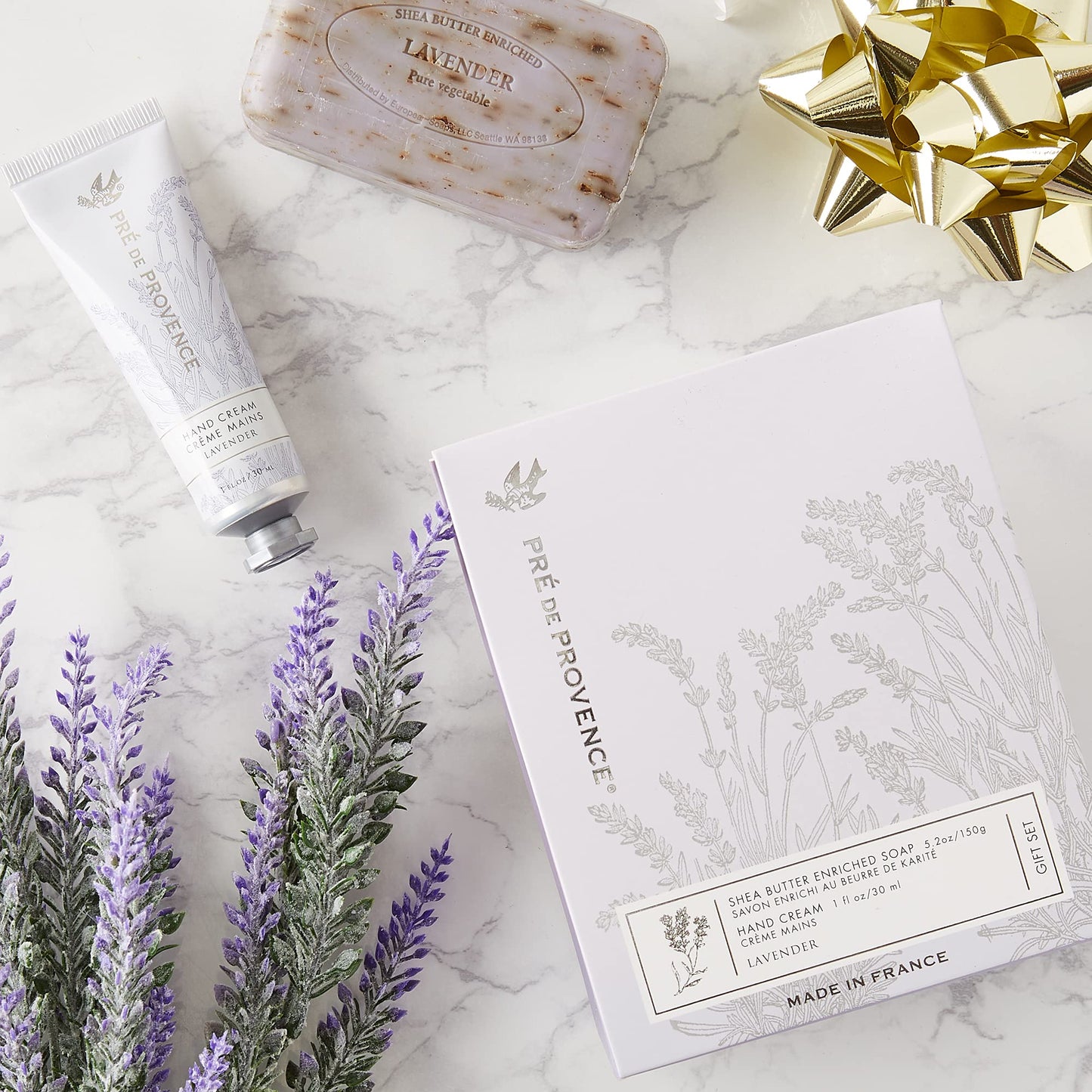 Pre de Provence Gift Set Collection 150 Gram Soap Bar & 1 fl oz Hand Cream, Lavender, (5319) Beauty & Personal Care Pre de Provence