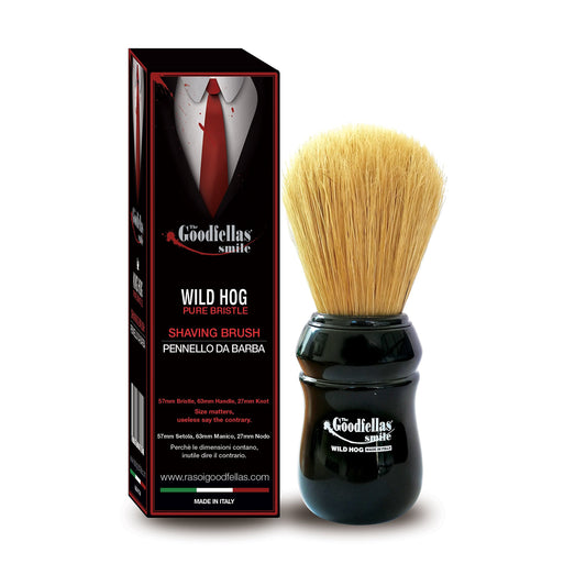 The Goodfellas’ Smile Wild Hog Shaving Brush by Omega Brushes - Pure Boar Bristle 57 mm, Traditional Wet Shaving Brush for Soap & Cream, Made in Italy Beauty and Personal Care The Goodfellas' smile